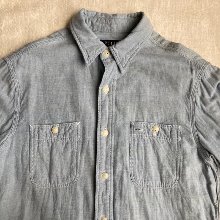 polo double faced check lined chambray work shirt (95 size)