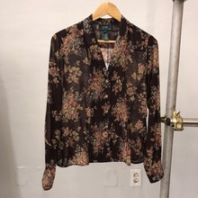 Lauren Ralph Lauren lightweight wool/linen floral see through jacket (for women)