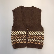 Hand knit wool vest(95size)