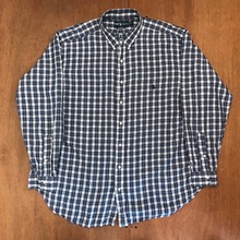 Polo Ralph Lauren cotton/linen plaid bd shirt oversized (105~)