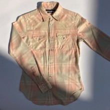 ralph lauren flannel check western shirt (55 size)