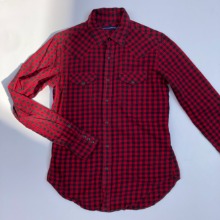 ralph lauren sport plaid check western shirt (55 size)