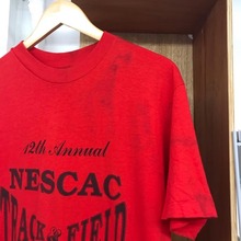90s Hanes single stitch print tee stains ‘ NESCAC track &amp; field 1990 ‘ (100)