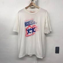 90s Hanes 50/50 single stitch print tee stains ‘ habitat run for humanity ‘ (105)