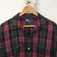 Polo Ralph Lauren rayon plaid camp collar shirt (105~)