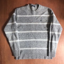 NII wool/nylon striped crew neck sweater (100)