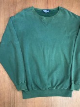 90s Polo Ralph Lauren faded basil green cotton/acrylic sweatshirt (105~)