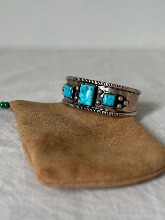 70s original native ameircan navajo Carico Lake turquoise bracelet by Marian Nez