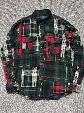 polo flannel check patchwork work shirt (M szie, 100-105 추천)