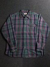 8-90s LLbean cotton plaid work shirt (M size, 103 추천)