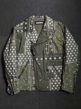 neighborhood bandana print cotton padded biker jacket (M size, ~105 추천)
