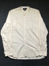 RRL lightweight cotton stripe collarless shirt (XXL size,