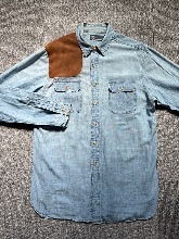 polo chambray suede shoulder patch hunting shirt (L size, 105 추천)