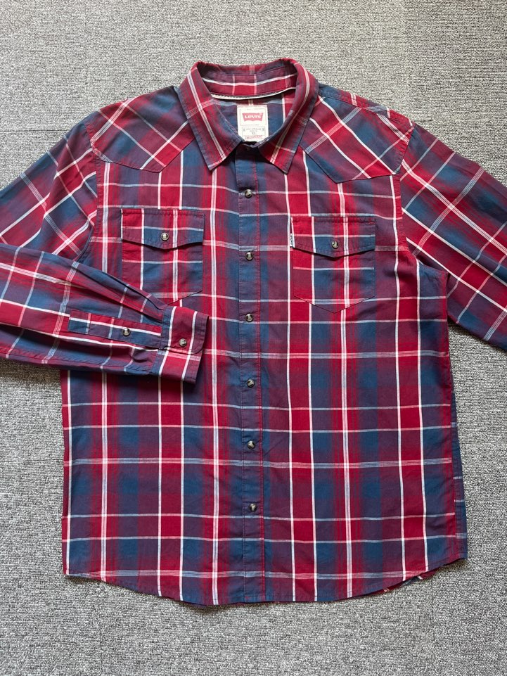 levis check western shirt (XL size, 105-110 추천)