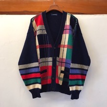 Color block wool cardigan (95-103)