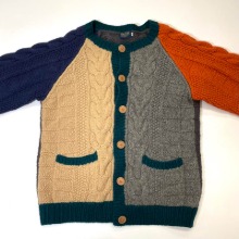 vintage wool color block cardigan